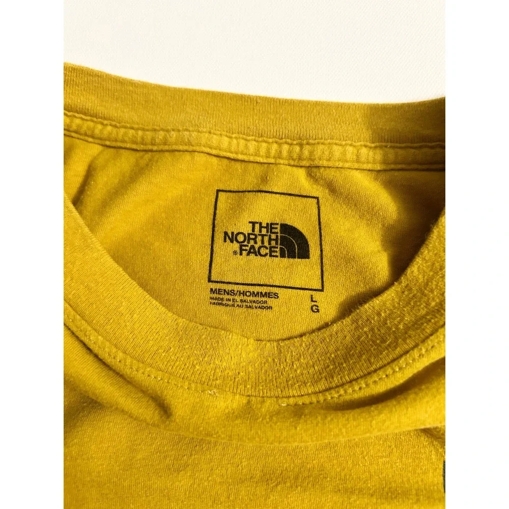The North Face Men's Long Sleeve Graphic T-Shirt Mustard Yellow Large Logo Tee